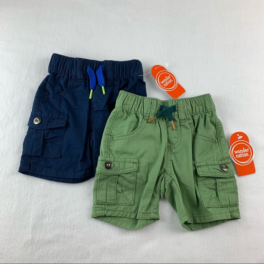 Cargo Shorts Baby Boy 2-Pack 12M Green Navy